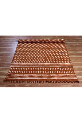 Geometric Cotton Rug Indian Traditional Carpet Vintage Look Kilim Handmade Dhurrie 4