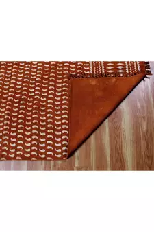 Geometric Cotton Rug Indian Traditional Carpet Vintage Look Kilim Handmade Dhurrie