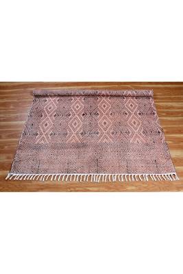 Hand Woven Cotton Rug Boho Print Handmade Cotton Kilim Geometric Area Rug 4