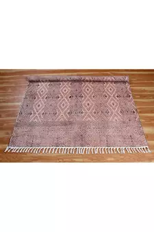 Hand Woven Cotton Rug Boho Print Handmade Cotton Kilim Geometric Area Rug