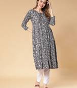 Grey printed rayon salwar