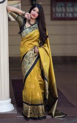  Woven Art Silk Saree With Blouse 2