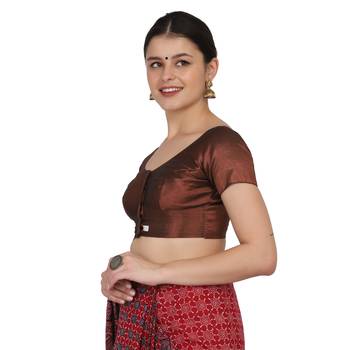 JISB WOMEN'S TISSUE BROCADE READYMADE SAREE BLOUSE 2