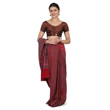 JISB WOMEN'S TISSUE BROCADE READYMADE SAREE BLOUSE 4