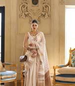 Off White Woven Tissue Saree With Blouse
