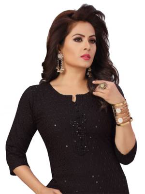 Black embroidered rayon chikankari-kurtis 3