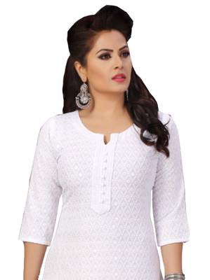 White embroidered rayon chikankari-kurtis 3