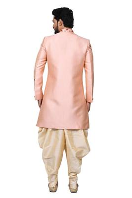 Pink embroidered art silk sherwani 2
