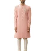 Pink embroidered art silk sherwani