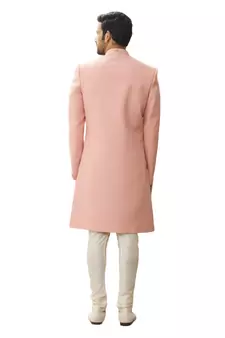 Pink embroidered art silk sherwani