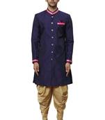 Purple embroidered art silk sherwani