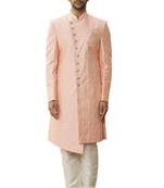 Pink embroidered art silk sherwani