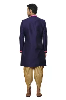 Purple embroidered art silk sherwani