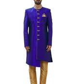 Purple embroidered art silk sherwani