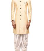 Gold embroidered art silk sherwani