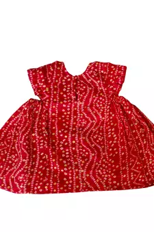 Aglare cotton bandhni frock ,,frocks for girls,, frocks for kids, frocks. red