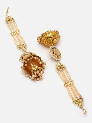 Orange cubic zirconia earrings 4
