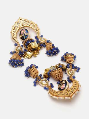 Blue pearl earrings 4
