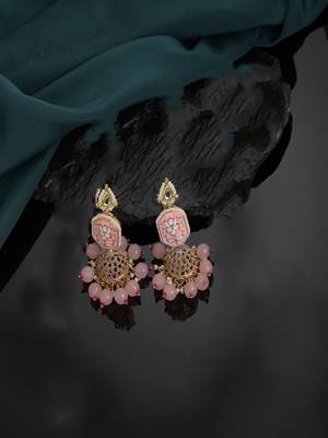 Pink pearl earrings 2
