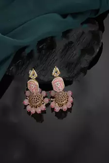 Pink pearl earrings