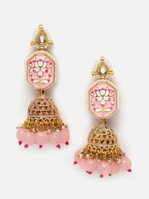 Pink pearl earrings 3