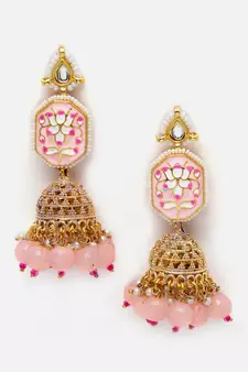 Pink pearl earrings