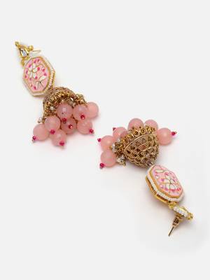 Pink pearl earrings 4