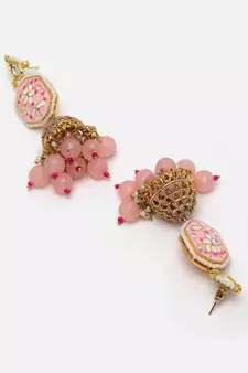 Pink pearl earrings