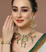 Green pearl earrings