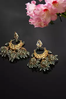 Green pearl earrings
