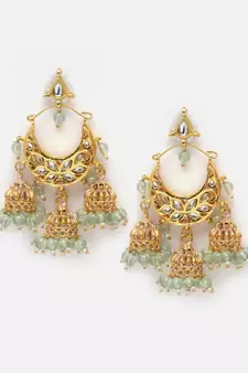 Green pearl earrings