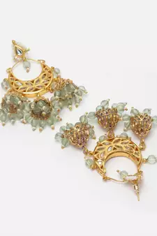 Green pearl earrings