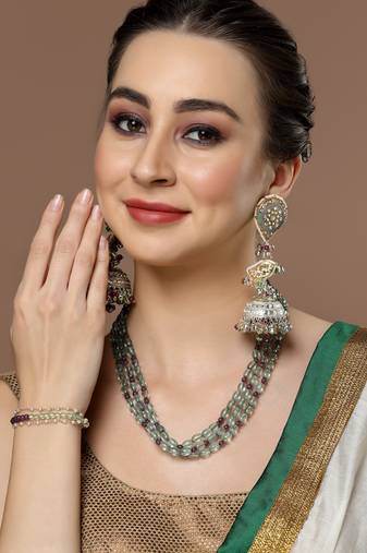 Green cubic zirconia earrings