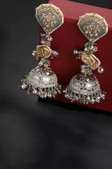 Green cubic zirconia earrings