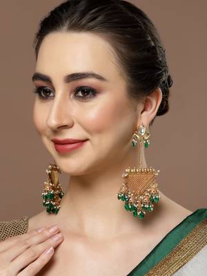 Green pearl earrings 1