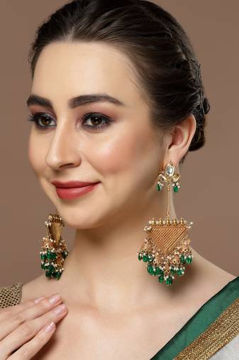 Green pearl earrings