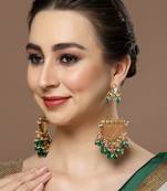 Green pearl earrings