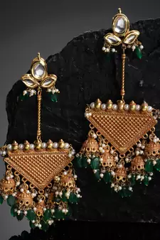 Green pearl earrings
