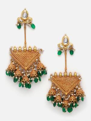 Green pearl earrings 3