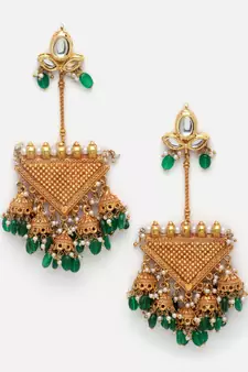 Green pearl earrings