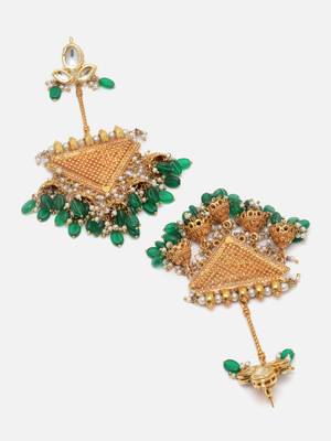 Green pearl earrings 4