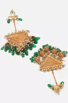 Green pearl earrings