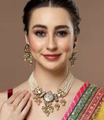 Purple pearl earrings