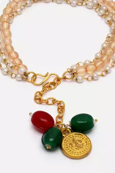 Orange pearl bracelets