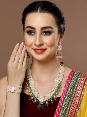 Pink pearl necklace-sets 1