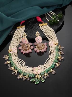 Pink pearl necklace-sets 2