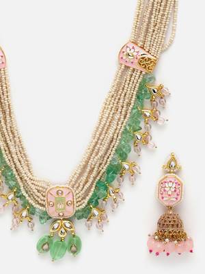 Pink pearl necklace-sets 3