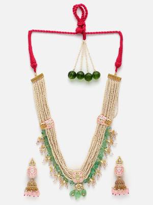 Pink pearl necklace-sets 5