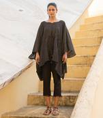 Black Beauty Lurex Cotton Kaftan Kurta With Pant Set