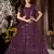 Purple mirror net semi stitched lehenga